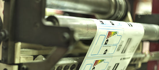 Industrial printer printing graphics