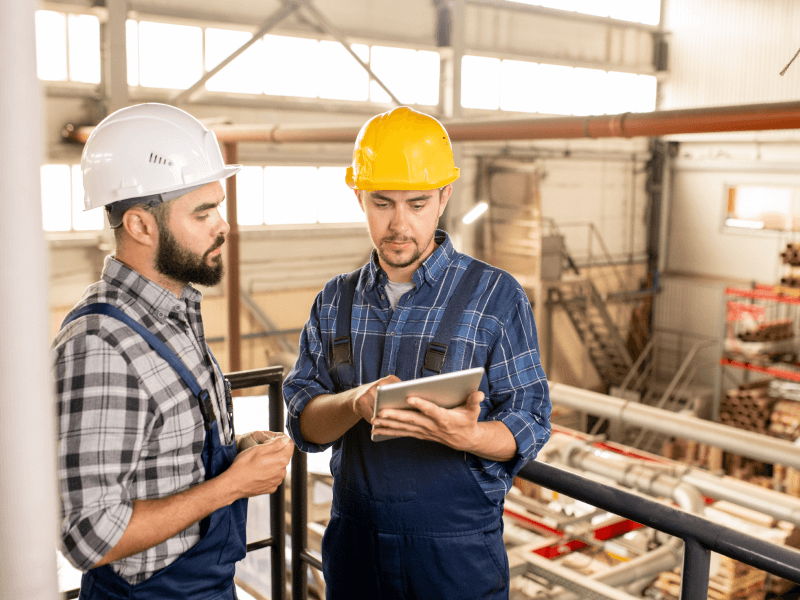 woman using scanner in warehouse for inventory